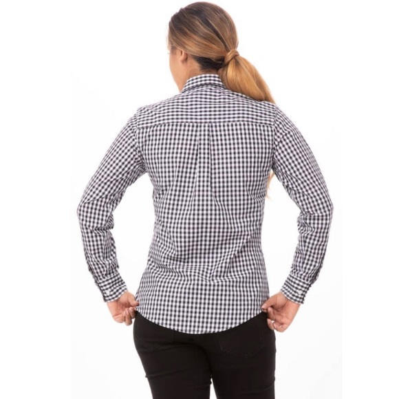 Chef Works GINGHAM Collared DRESS SHIRT - Picture 2 of 5
